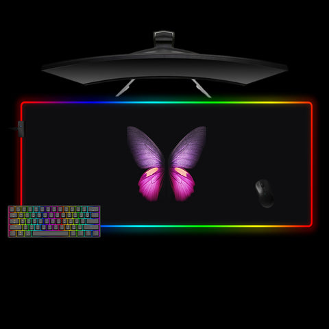 Purple Pink Butterfly Design XL Size RGB Mouse Pad