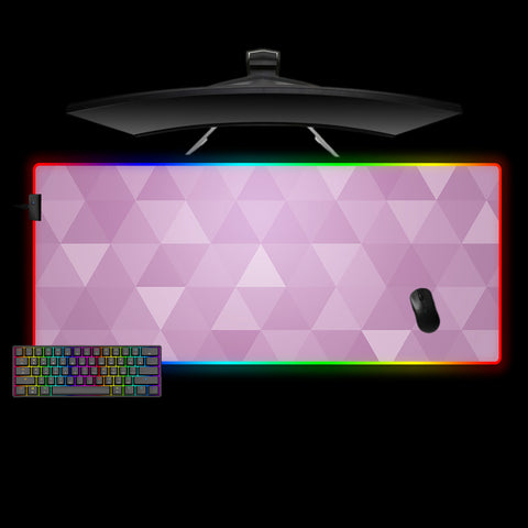 Purple Triangles Design XXL Size RGB Illuminated Gaming Mouse Pad