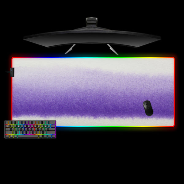 Purple Watercolor Design XXL Size RGB Lit Gaming Mousepad, Computer Desk Mat