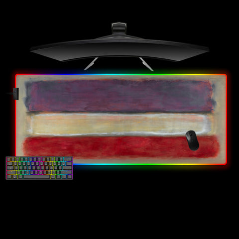 XXL size RGB lights gamer mouse pad with purple white red minimalist design