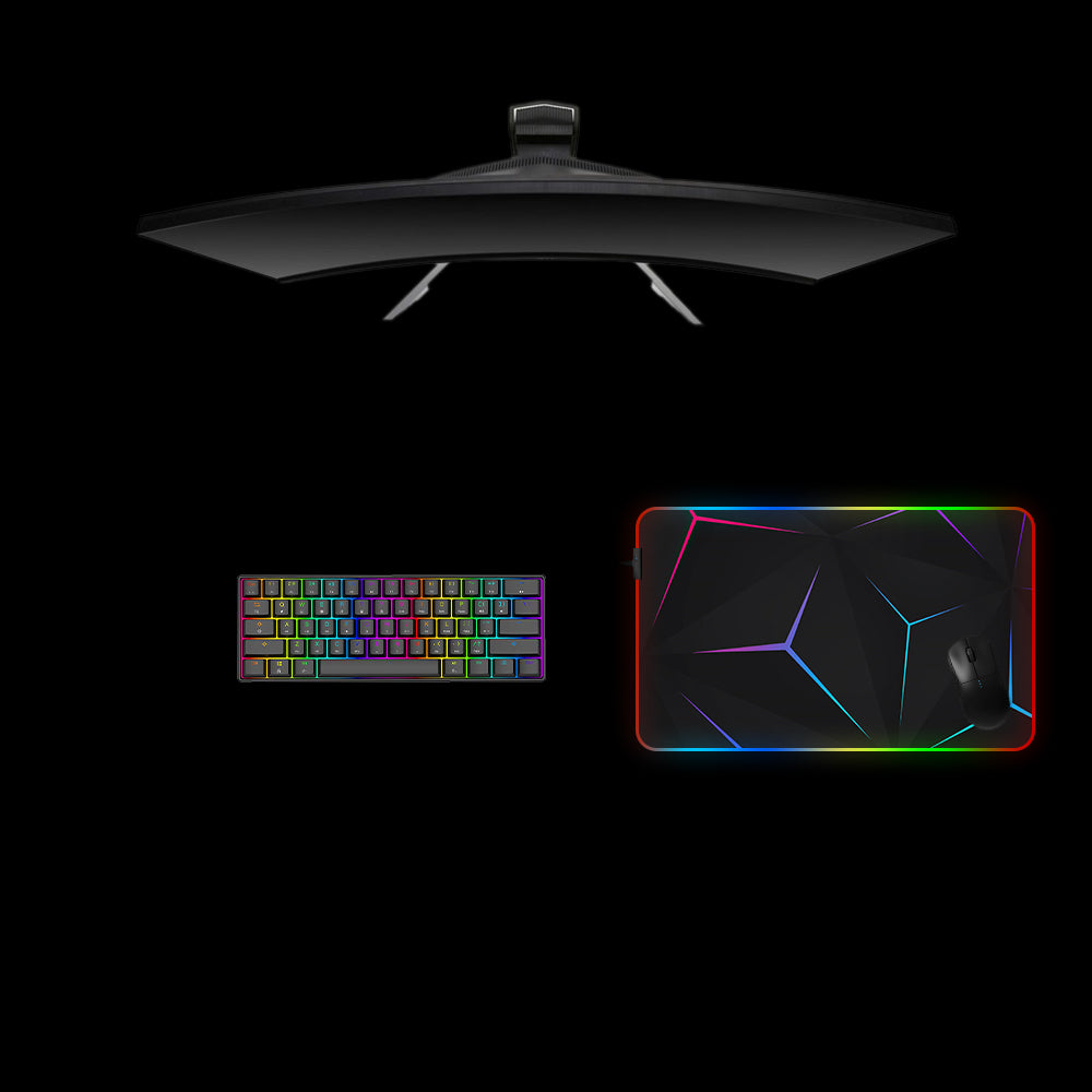 Pyramid Lights Design Medium Size RGB Light Gaming Mouse Pad, Computer Desk Mat