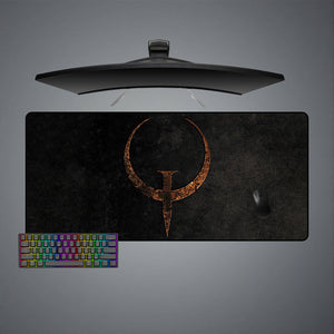 Quake Rusty Logo Design XL Size Gaming Mouse Pad, Computer Desk Mat