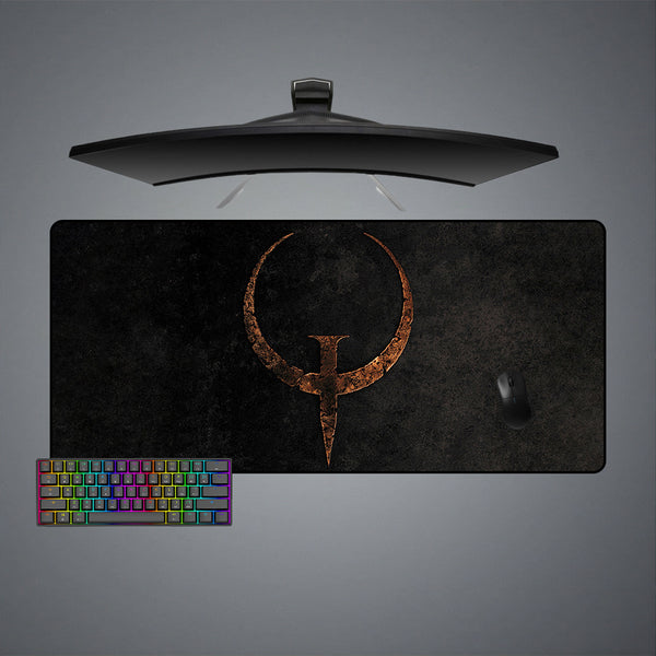 Quake Rusty Logo Design XL Size Gaming Mouse Pad, Computer Desk Mat