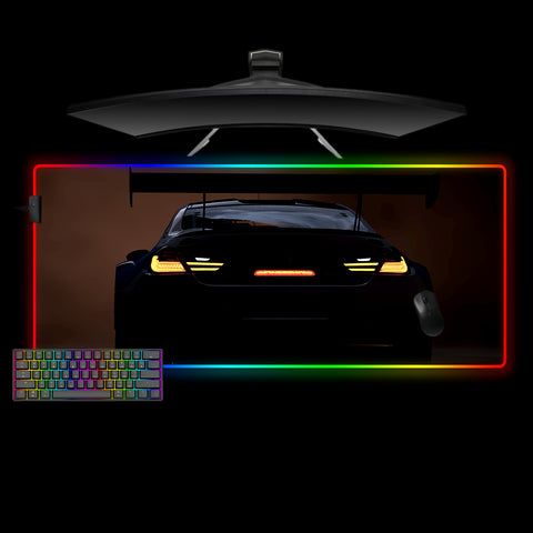 Race Car Tail Lights Design XL Size RGB Light Gaming Mouse Pad, Computer Desk Mat