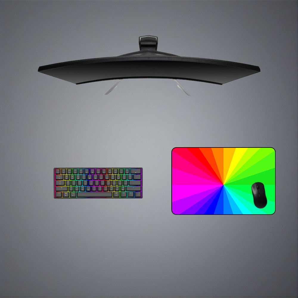 Rainbow Colors Design Medium Size Gamer Mouse Pad