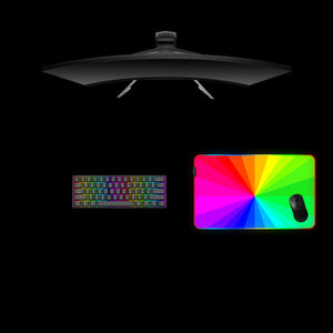 Rainbow Colors Design Medium Size RGB Lit Gamer Mouse Pad