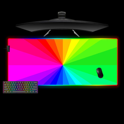 Rainbow Colors Design XL Size RGB Lit Gamer Mouse Pad