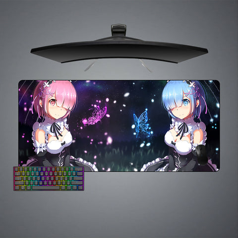 Re:Zero Butterfly Design XXL Size Gamer Mouse Pad, Computer Desk Mat