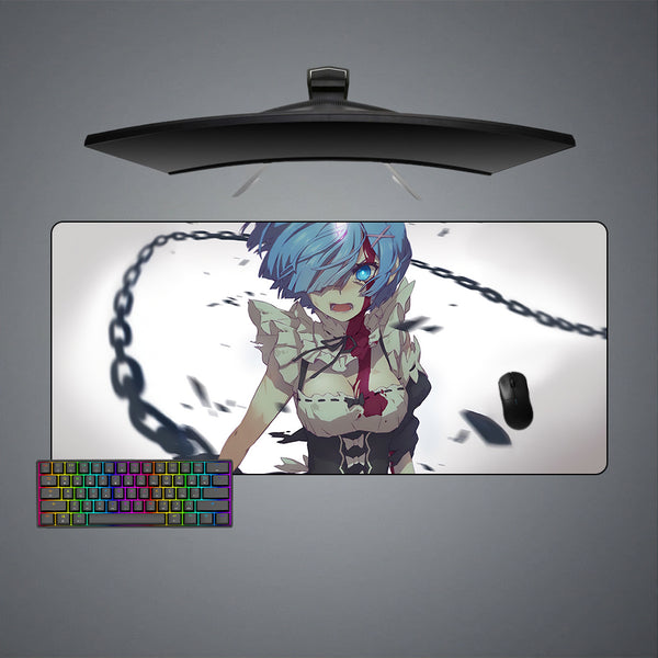 Re Zero Rem Chain Design XXL Size Gamer Mouse Pad, Computer Desk Mat