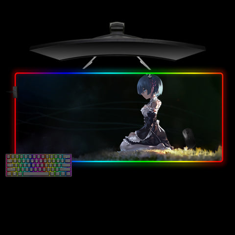 Re Zero Rem Dark Design XXL Size RGB Lit Gaming Mouse Pad