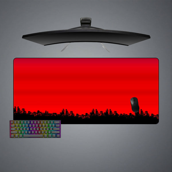 Red & Black Cityscape Design XXL Size Gaming Mouse Pad