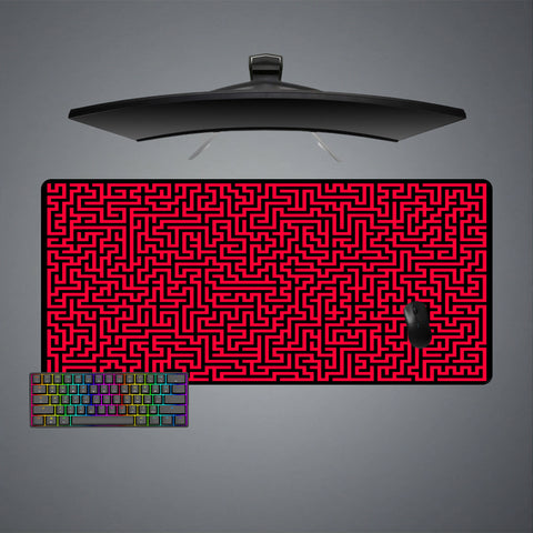 Red & Black Maze Design XL Size Gaming Mousepad