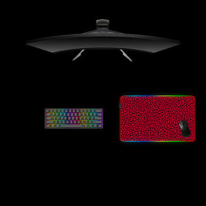 Red & Black Maze Design Medium Size RGB Lights Gaming Mousepad