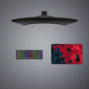 Red & Blue Poly Design Medium Size Gamer Mouse Pad