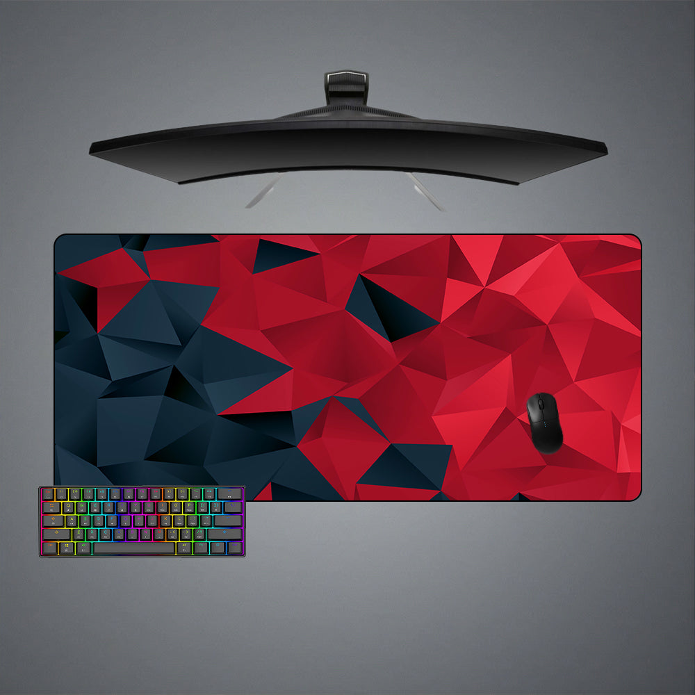 Red & Blue Poly Design M-XXL Size Gaming Mouse Pad, Desk Mat