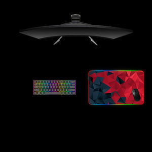 Red & Blue Poly Design Medium Size RGB Light Gamer Mouse Pad
