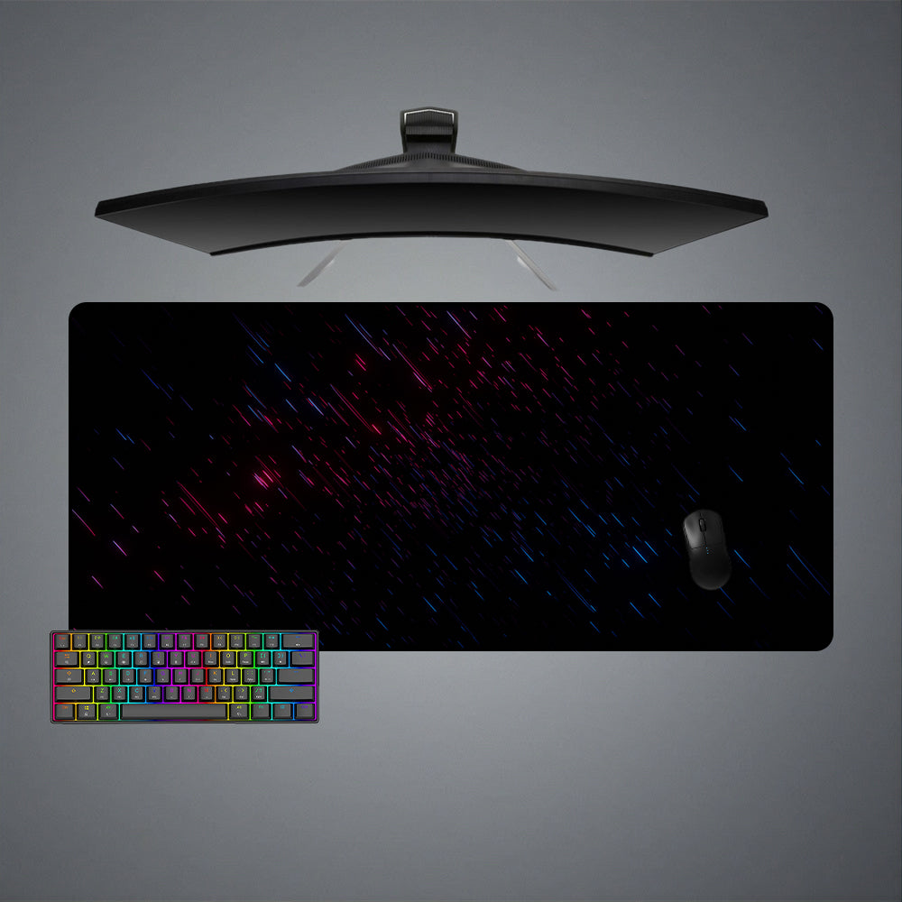 Red & Blue Rain Design XL Size Gamer Mousepad, Computer Desk Mat