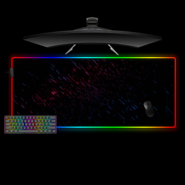 Red & Blue Rain Design XL Size RGB Backlit Gamer Mousepad, Computer Desk Mat
