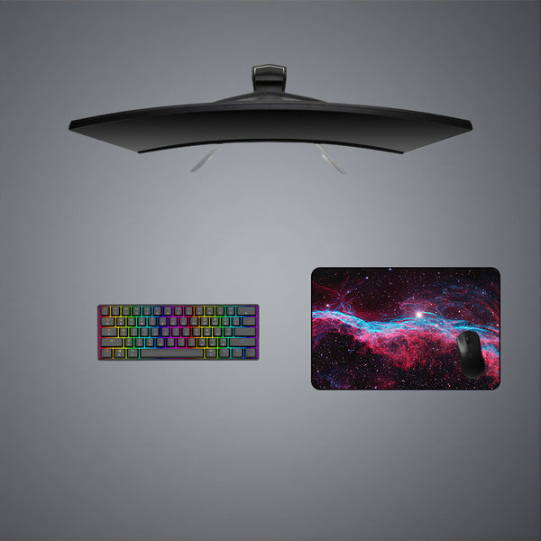 Red & Blue Space Clouds Design Medium Size Gamer Mouse Pad