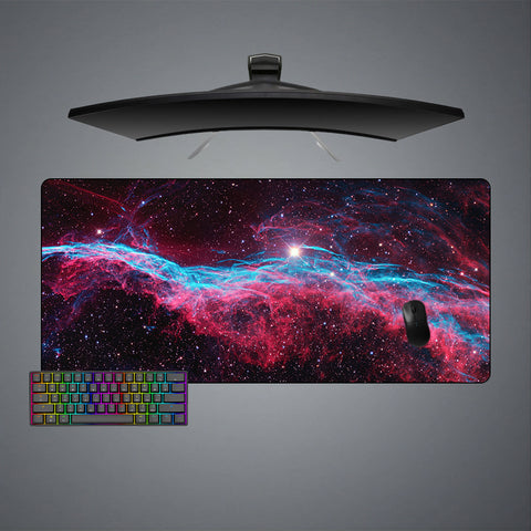 Red & Blue Space Clouds Design XXL Size Gamer Mouse Pad