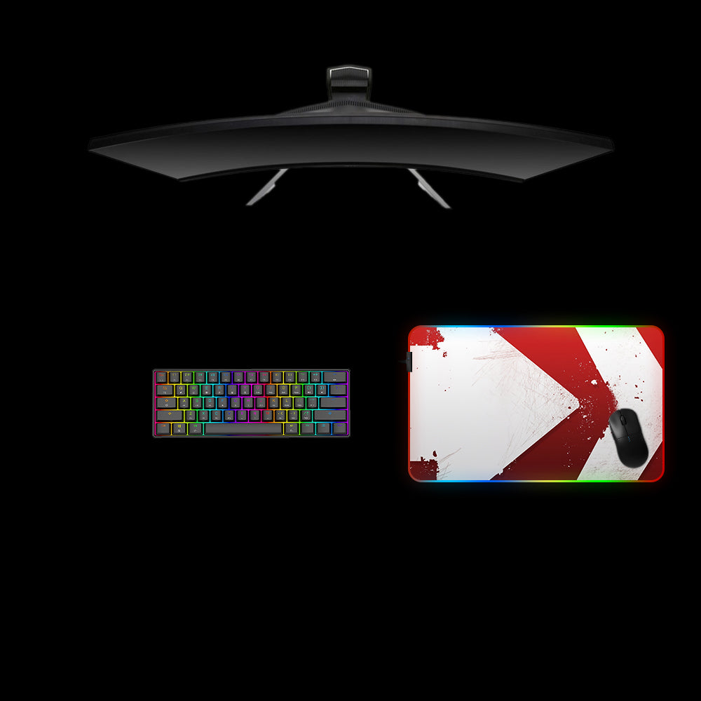 Red Arrow Design Medium Size RGB Lit Gamer Mouse Pad