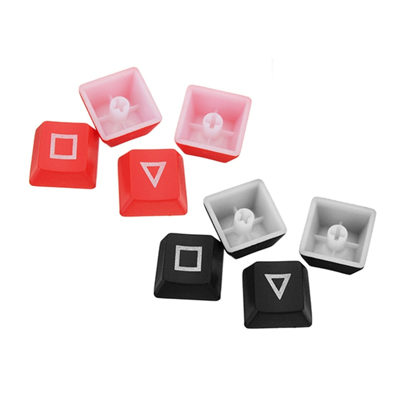 Red & Black Triangle, Square, X, Circle Keycaps Set
