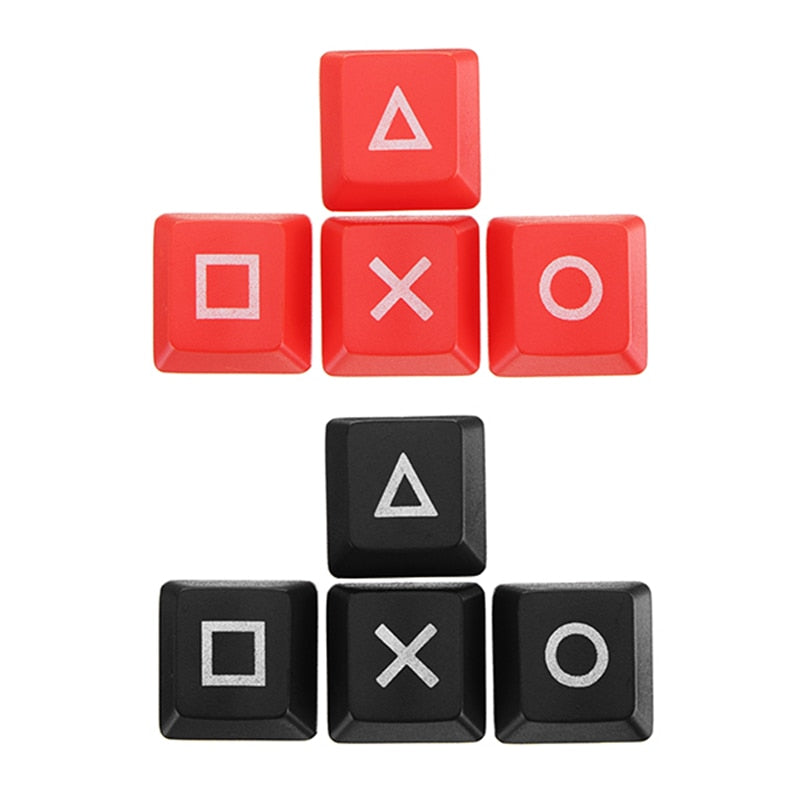 Red & Black Triangle, Square, X, Circle Keycaps Set