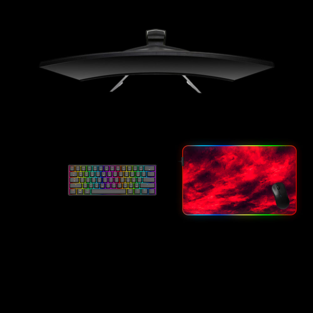 Red Cloud Design Medium Size RGB Backlit Gaming Mouse Pad