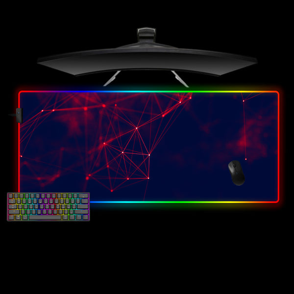 Red Cyberspace Design XXL Size RGB Light Gamer Mouse Pad