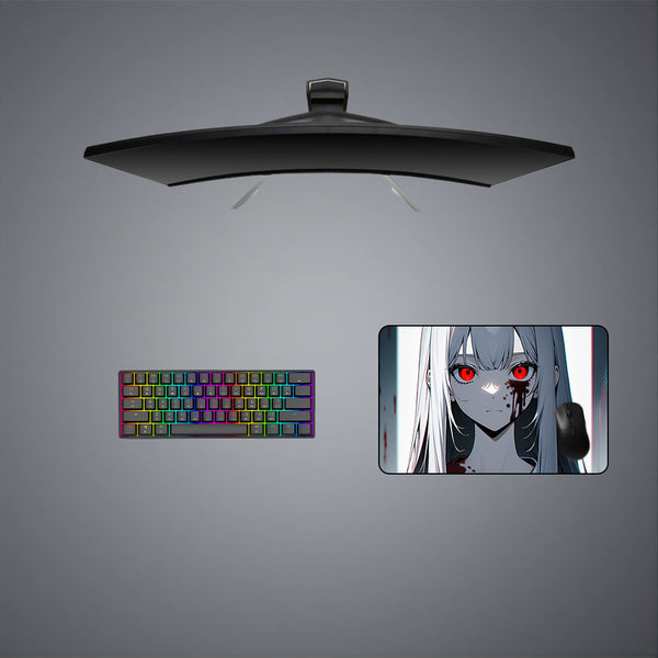 Red Eyed Anime Girl Design Medium Size Gamer Mouse Pad