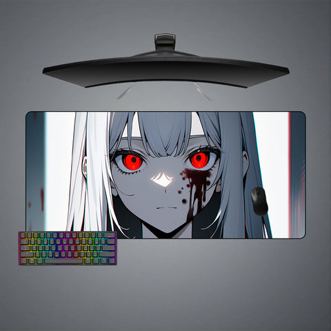 Red Eyed Anime Girl Design XXL Size Gamer Mouse Pad