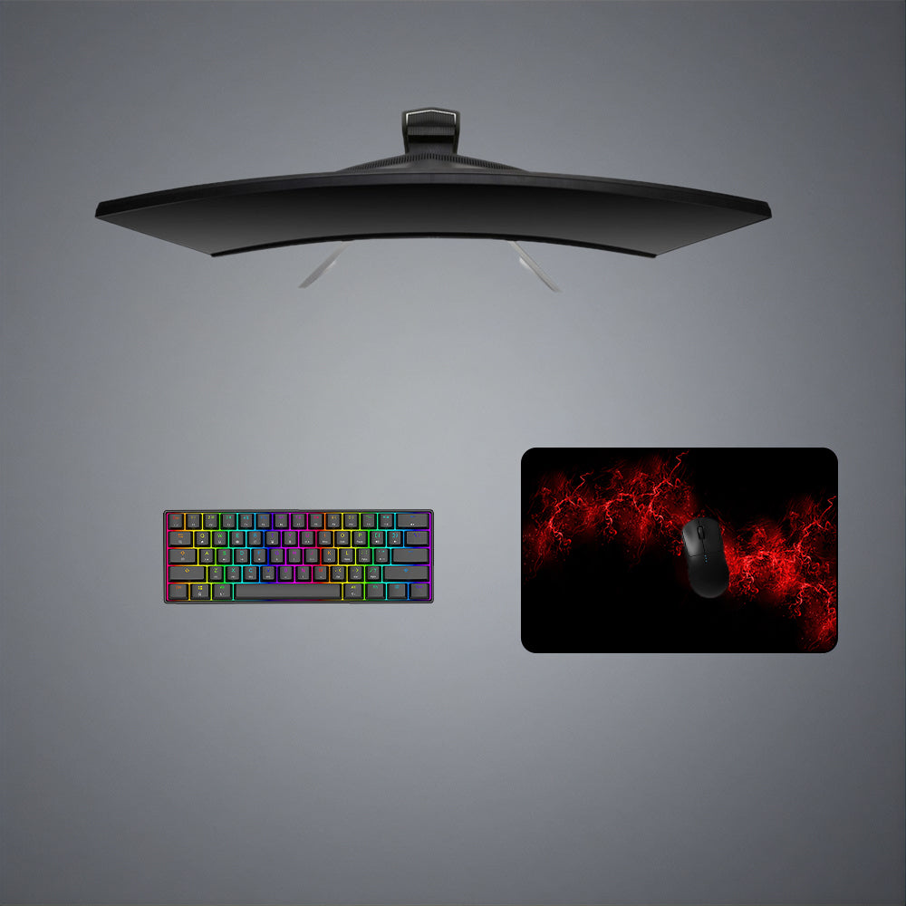 Red Mist Abstract Design Medium Size Gamer Mouse Pad, Computer Desk Mat
