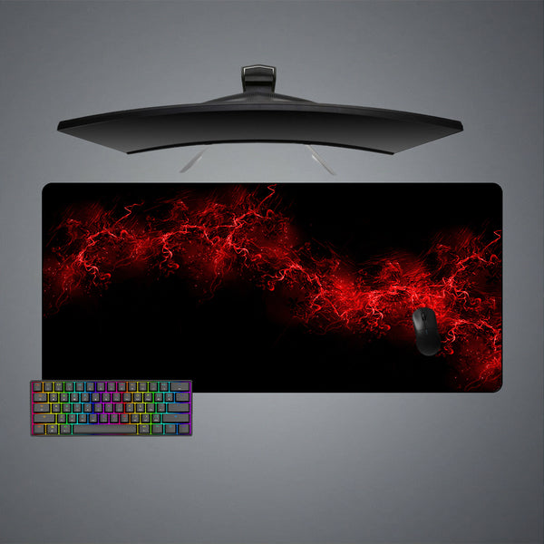 Red Mist Abstract Design XL Size Gamer Mouse Pad, Computer Desk Mat