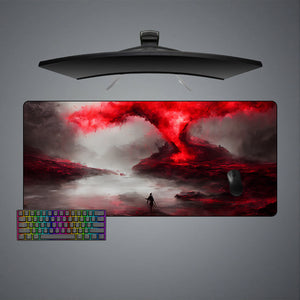 Red Mist Eruption Design M-XXL Size Gamer Mouse Pad