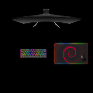 Red Swirl Design Medium Size RGB Lit Gaming Mouse Pad