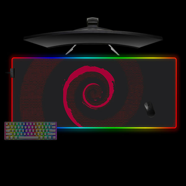 Red Swirl Design XXL Size RGB Lit Gaming Mouse Pad