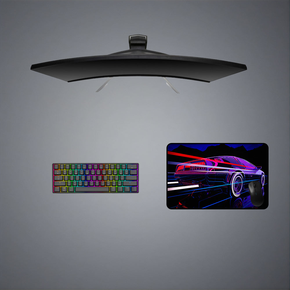 Retro Delorean Design M Size Mousepads