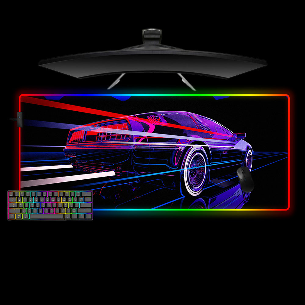 Retro Delorean Design XL Size RGB Mousepads