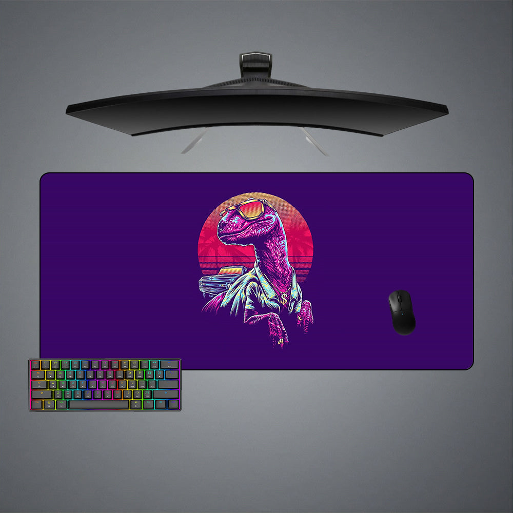 Retro Raptor Design XXL Size Gaming Mousepad