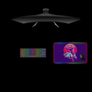 Retro Raptor Design Medium Size RGB Lights Gaming Mousepad