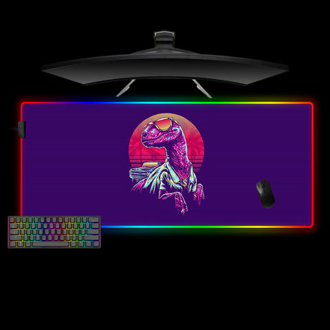 Retro Raptor Design XXL Size RGB Lights Gaming Mousepad