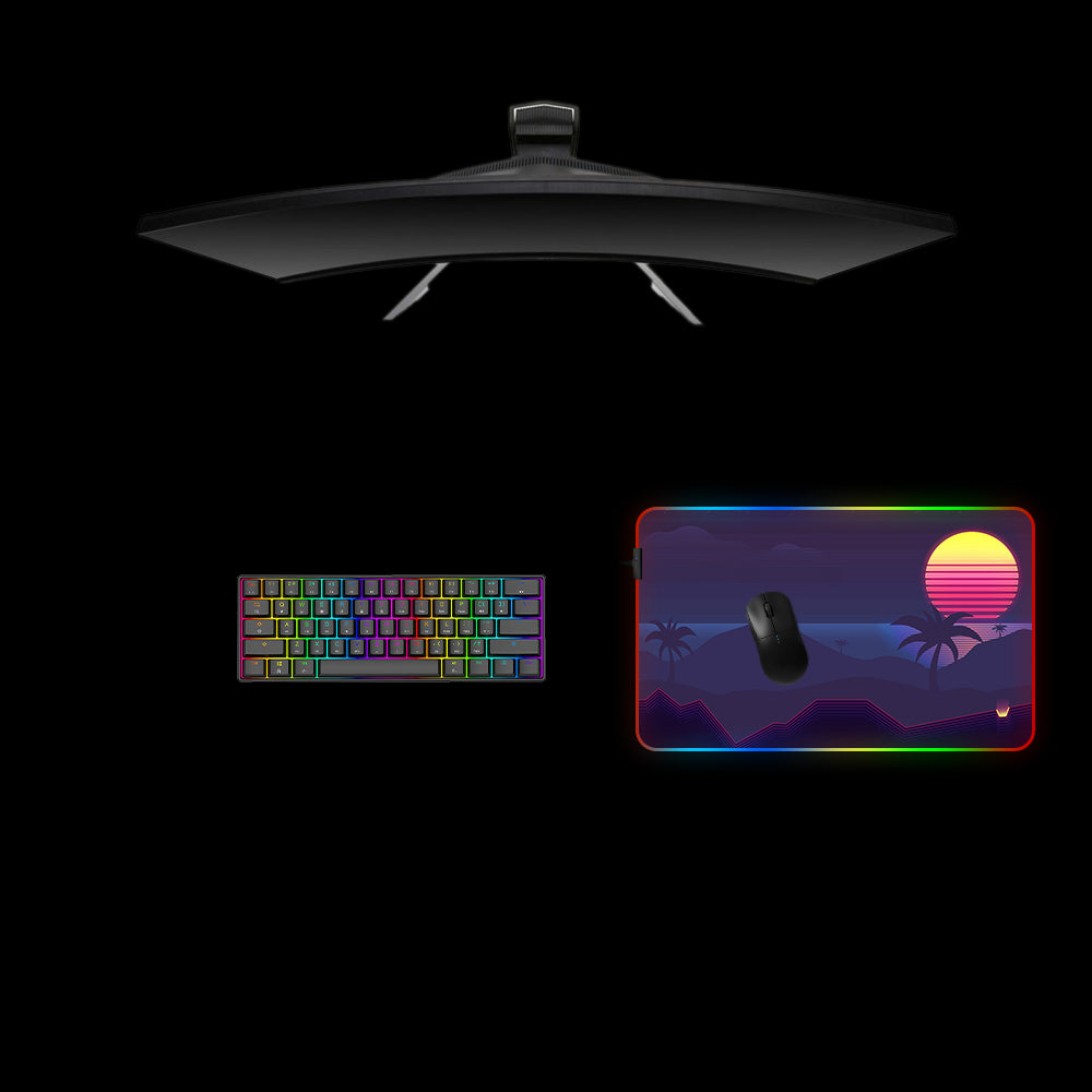 Retro Wave Art Design M Size RGB Mousepad