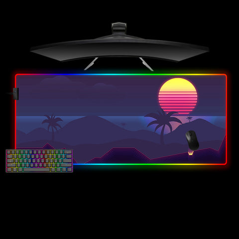 Retro Wave Art Design XL Size RGB Mousepad