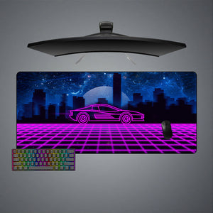 Retrowave Sports Car Design XXL Size Gaming Mousepad