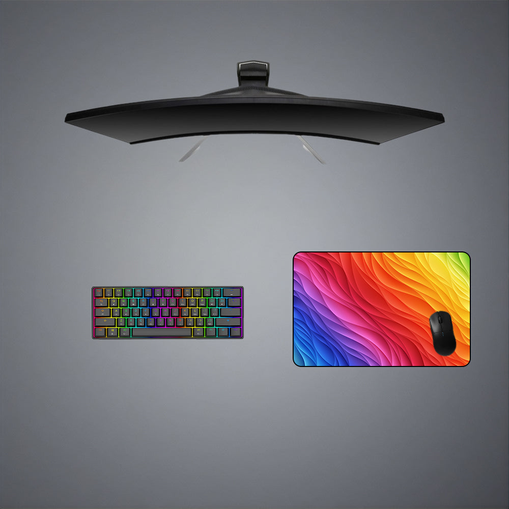 RGB Waves Design Medium Size Gamer Mouse Pad