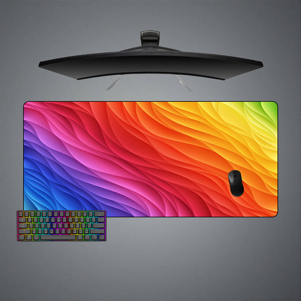 RGB Waves Design XXL Size Gamer Mouse Pad