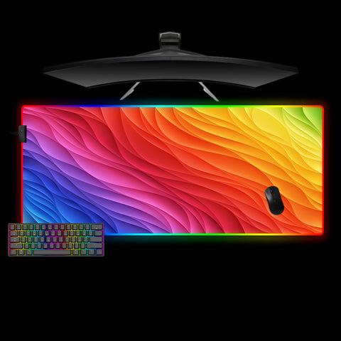 RGB Waves Design XXL Size LED Lit Gamer Mouse Pad