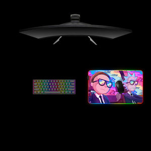 Cartoon Drive Design Medium Size RGB Light Gaming Mouse Pad, Computer Desk Mat