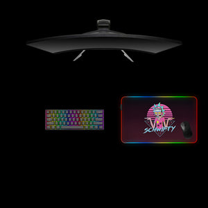Cartoon Schwifty Design Medium Size RGB Light Gamer Mouse Pad, Computer Desk Mat