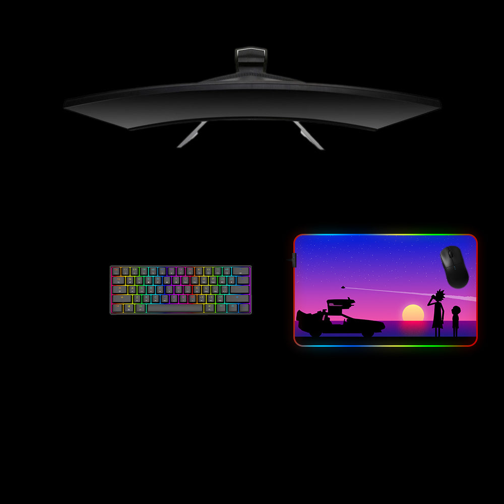 Rick and Morty Sunset Design Gaming RGB Mouse Pad